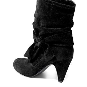 Venus Knotted Slouchy Suede Boots, Size 8